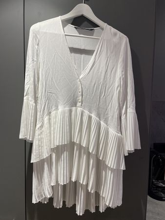 Lange weisse Bluse/Kleid von Zara, Gr. XS