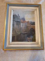 Ölgemälde Kanal in Holland, J. Reich signiert 1921