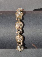 Armband mit Strasssteinen, goldfarben, Magnetverschluss