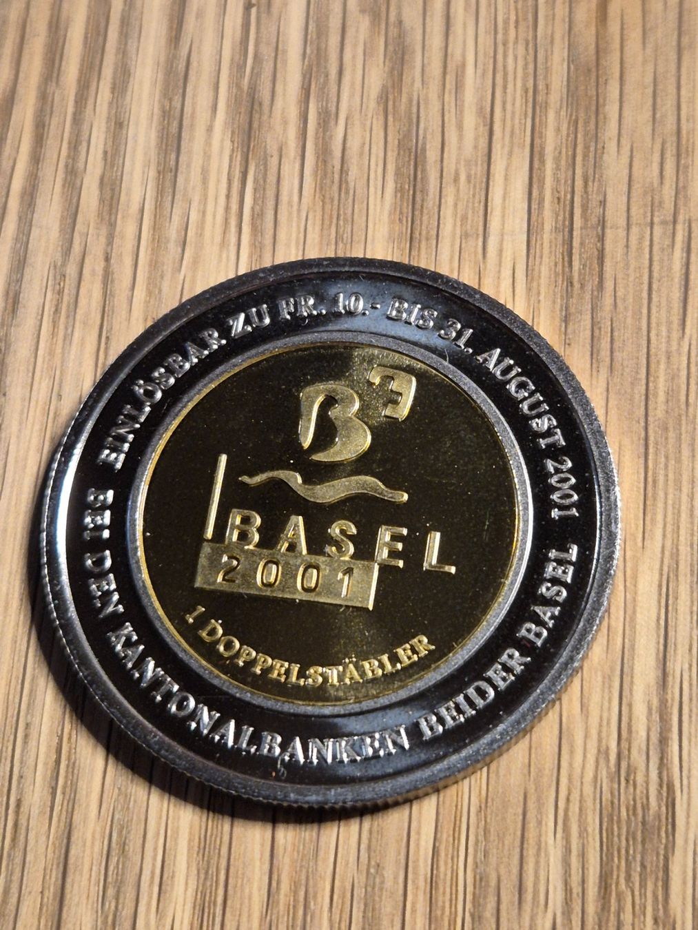 Alle Münzen: Basel Doppelstäbler 2001 - Bimetall Stgl. – Neu (gemäss Beschreibung) aus Mels von Goldenfalcon