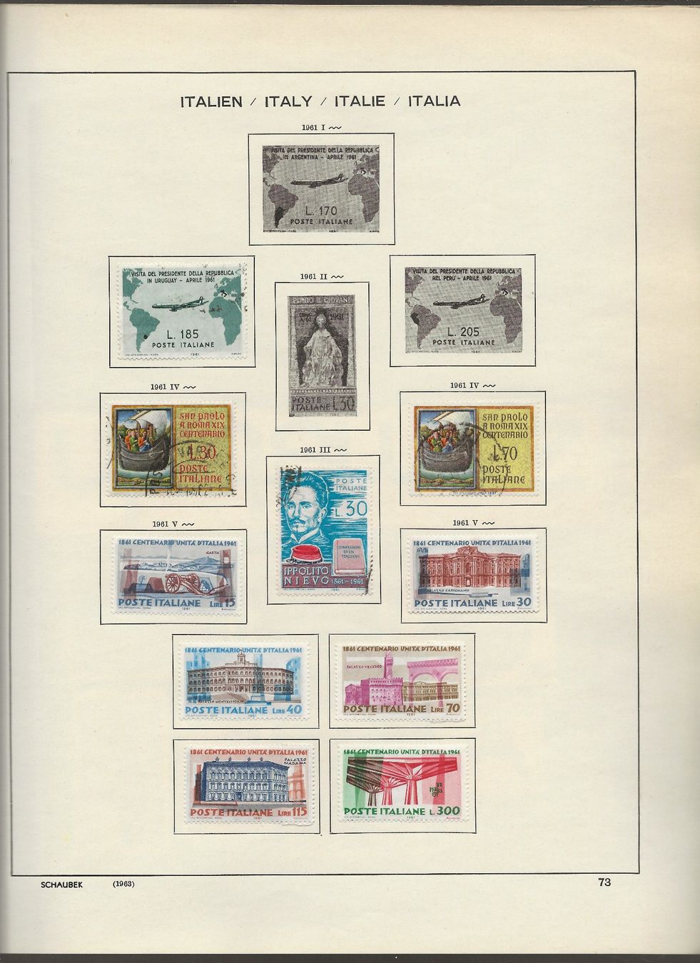 Tutti i francobolli: Marken Italien 1960 bis 1965 – Usato da Au ZH venduto da xelagreb01 3