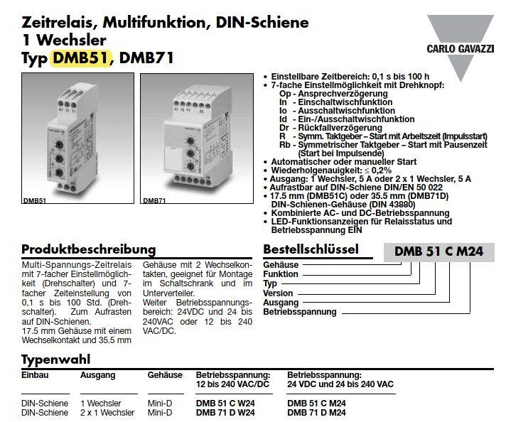 Componenti elettronici: Multifunktions Timer DMB5 - von CARLO GAVAZZI – Nuovo (secondo la descrizione) da Edlibach venduto da habaum 3