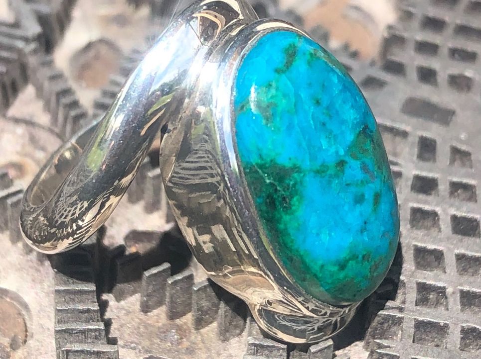 Anelli: CHRYSOKOLLA  Cabochon Silber Ring !!! Grösse: 55 – Nuovo (secondo la descrizione) da Seftigen venduto da tigers12 3