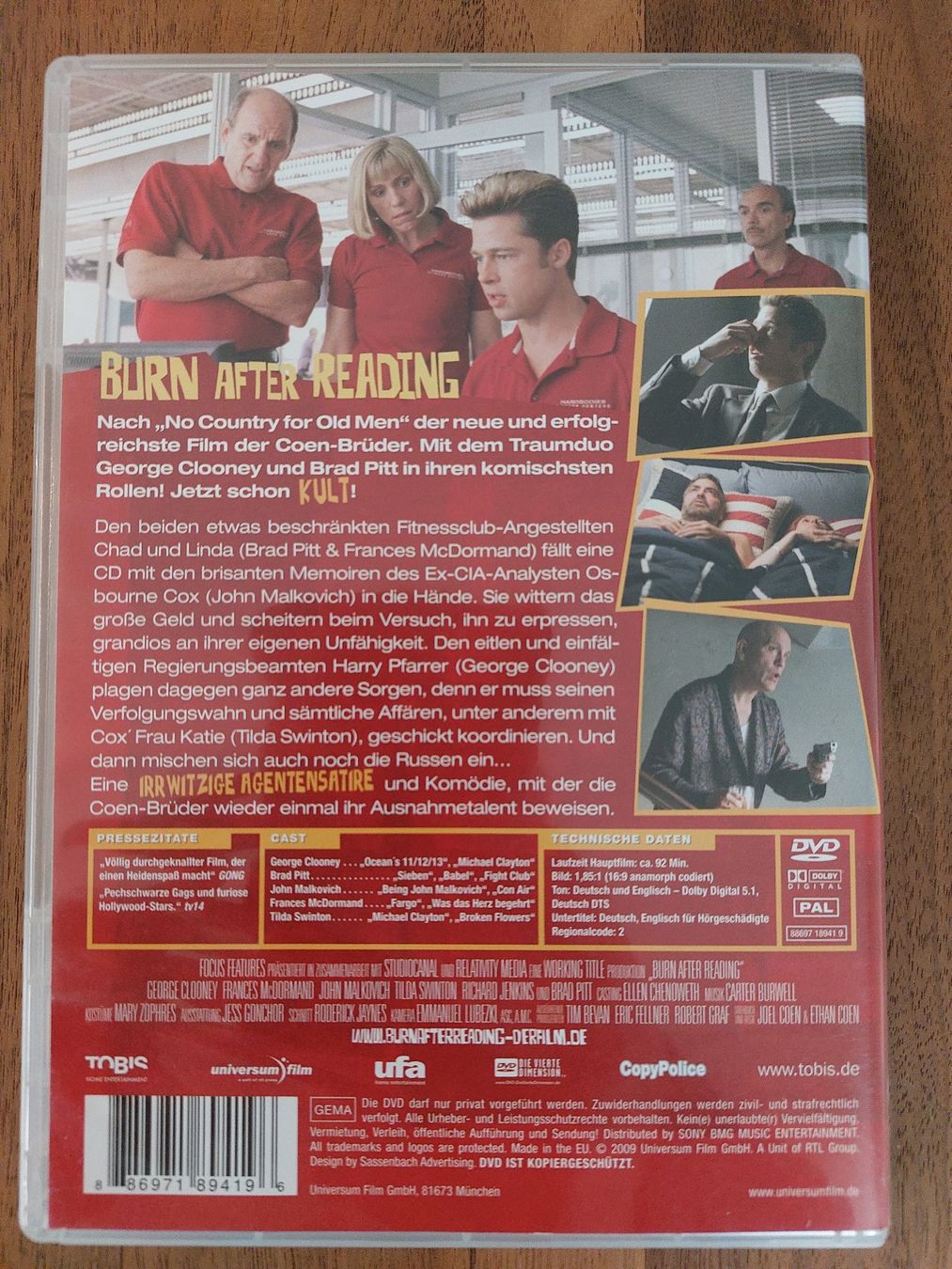Tutti i DVDs: DVD - Burn after Reading – Usato da Rheinfelden venduto da FilmAuktion 1