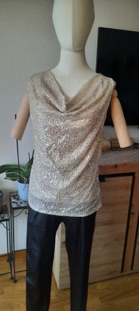 TODAY Pailletten Top, beige, Gr. M/L neu mit Etikett ✨