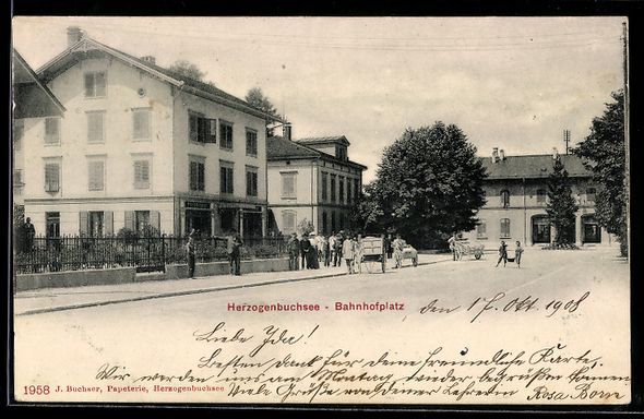 Ansichtskarten: Herzogenbuchsee, Partie am Bahnhofplatz – Gebraucht aus Berlin von bartko-reher