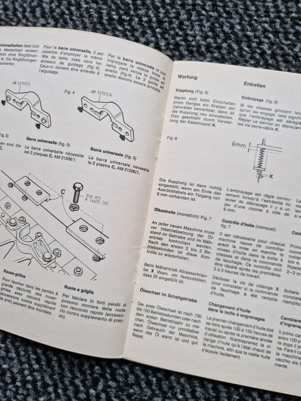 Aebi Trattori: Original Anleitung / ET-Liste Aebi Motormäher AM1 – Usato da Dürnten venduto da Bachtel84 2