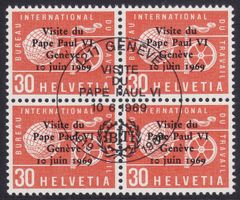 Viererblock Dienstmarke BIT SBK-Nr. 104 (Papstbesuch 1969)