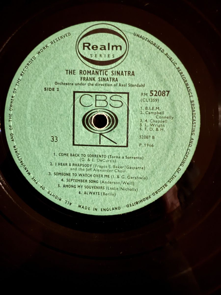 Dischi in vinile: Frank Sinatra - The Romantic Sinatra - Schallplatte – Usato da Goldach venduto da Messerguru 3