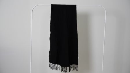 Schal Strickschal Klassisch Damen schwarz Wolle