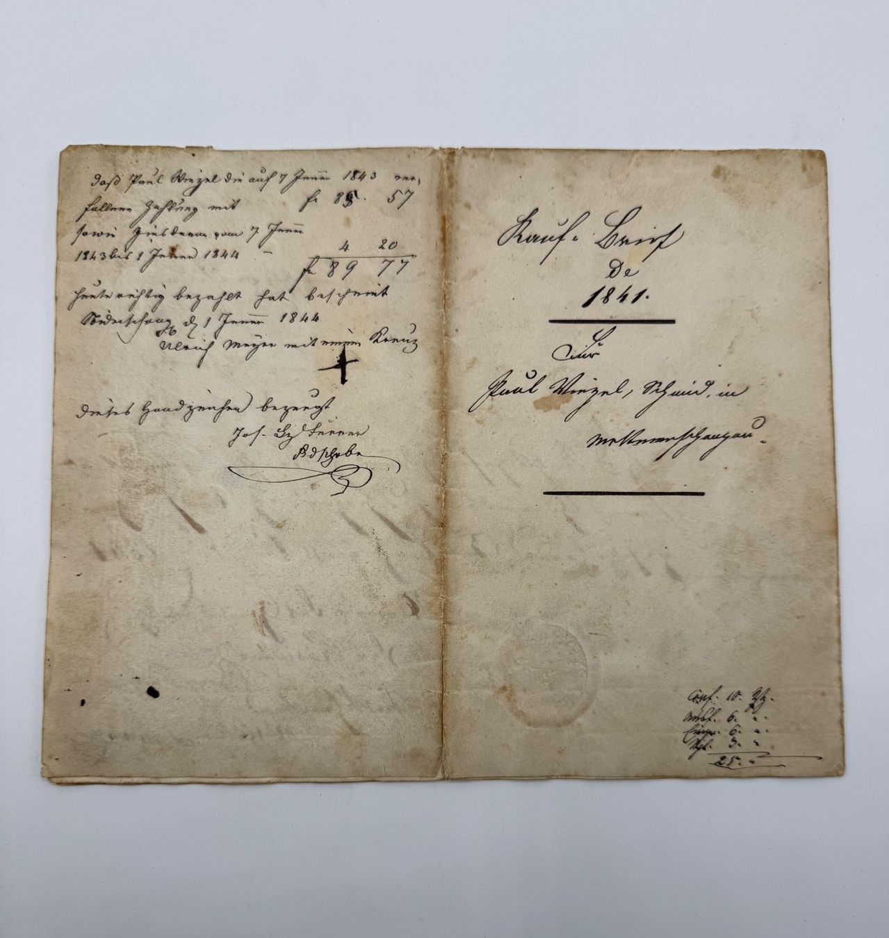 Documenti: Antikes Kaufbrief, Jahr 1841 – Usato da Sachseln venduto da BONATI01