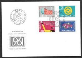 FDC Serie 375 - 378 Werbemarken ET Bern 20.11.1961