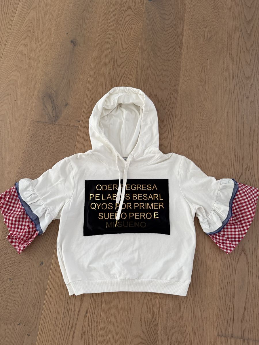 Maglioni & Felpe: Sommerlicher Kapuzenpullover mit Rüschen, Grösse S – Usato da Richterswil venduto da KAYLEIGH_77