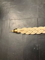 🤍 Ceinture tressée en corde – chaîne dorée & boucle en bois