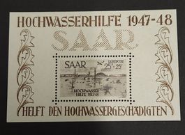 Hochwasserhilfe Saaraland Block Nr.2 Postfrische Attest