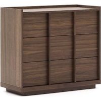 Kave Home Kommode mit 3 Schubladen Onix aus Walnussfurnier
