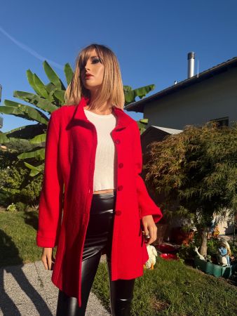 Herbst Mantel - Rot - Gr. S