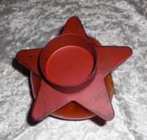 8 stabile Teelichthalter Stern, rot, ca. 9 cm