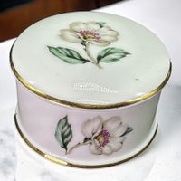Vintage Crown Staffordshire Boîte en porcelaine à couvercle