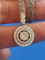 Luxus Elegante Zirkonia Kette Farbe : Silber weiss