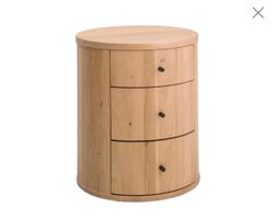 Pfister Design-Kommode „Barrel“ (Eiche massiv) – Top Zustand