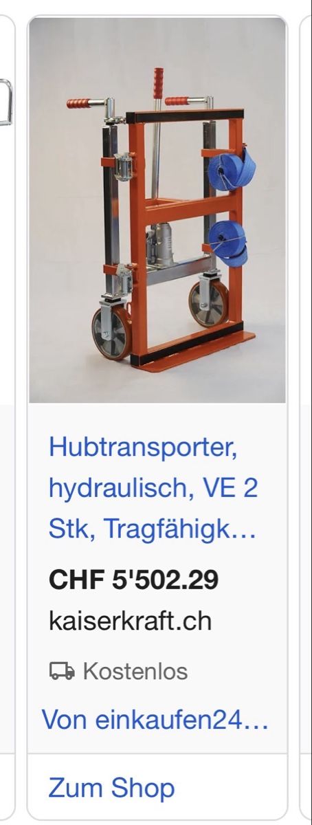 Piattaforme elevatrici & Crick: Schwerlastwägeli Hydraulisch Heber – Usato da Oberriet SG venduto da Justizia1957 5