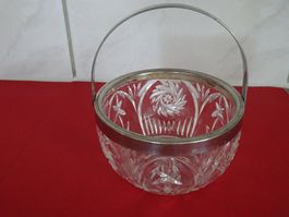 Glasschale mit Henkel, Vintage