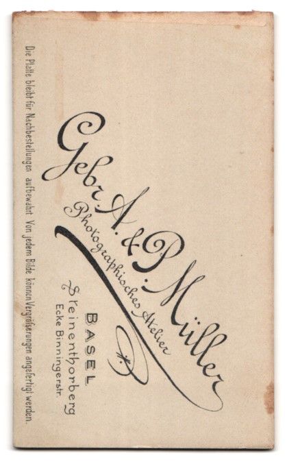 Fotografie &  Plakate: Fotografie Gebr. A., P. Müller, Basel,  – Gebraucht aus Berlin von bartko-reher 1