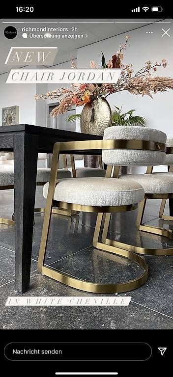 Set di tavolo e panche: Richmond Interiors Designer Esstisch + 4 Stühle – Usato da Basel venduto da pd_tr 4