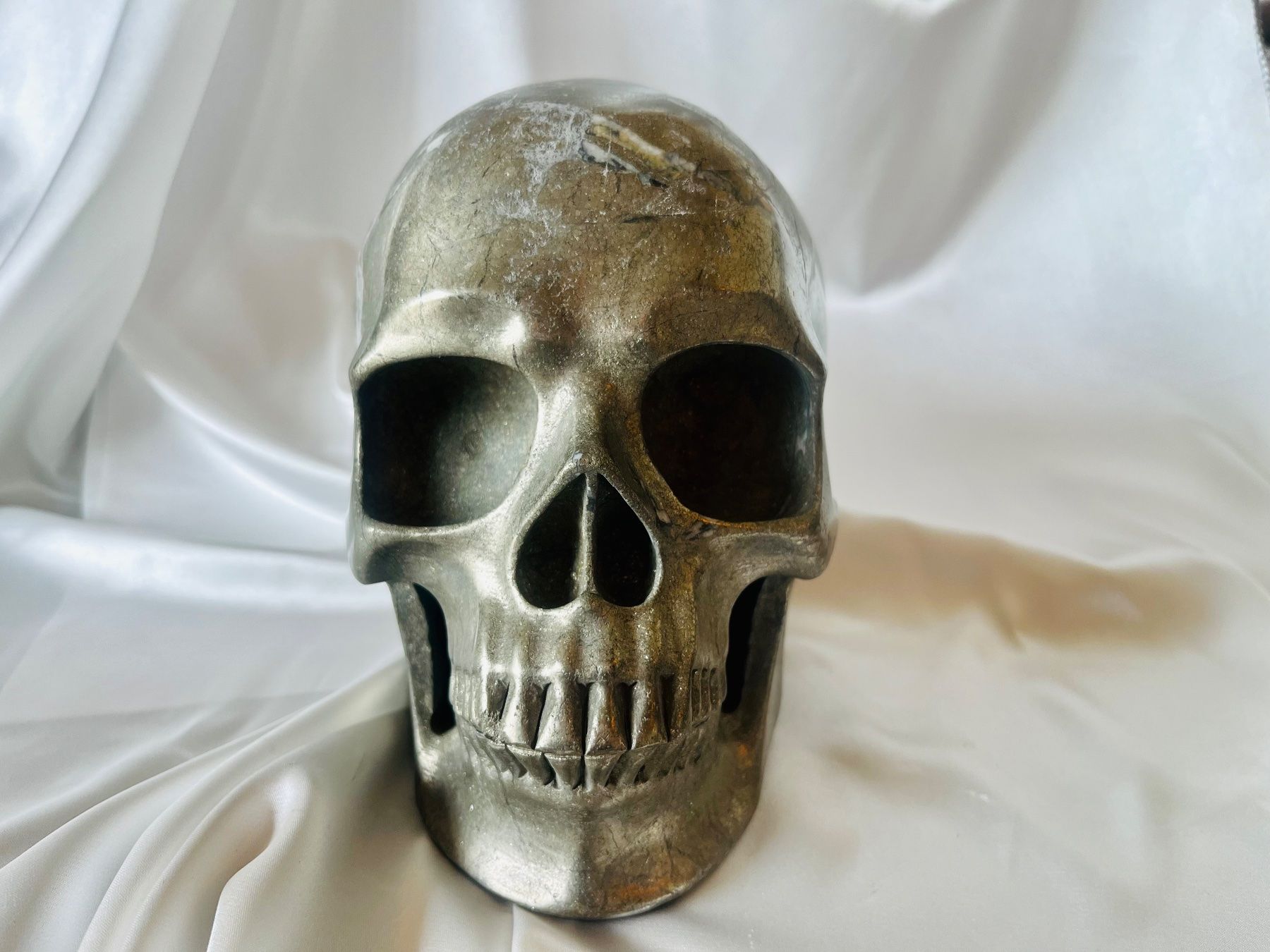 Sculture & Statue: Totenkopf lebensgross: 20cm, 9kg Pyrit – Nuovo e nell'imballaggio originale da Zürich venduto da unique2010 4