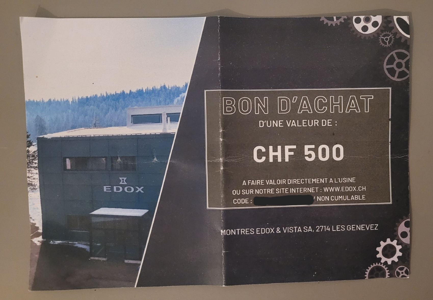 Buoni: EDOX : Bon d'achat 500.- – Nuovo e nell'imballaggio originale da Vicques venduto da pretalli35