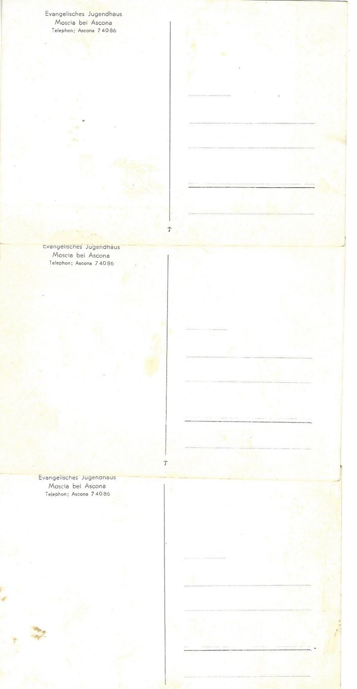 Cartoline postali: 3 Alte Ansichtskarten Ascona Jugendhaus Moscia – Usato da Frauenfeld venduto da ZAZ12 1