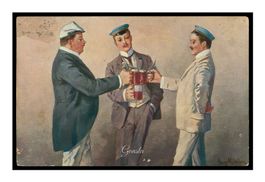 SCÊNE DE VIE - 1915 "Bière et amitiés"