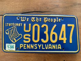 PENNSYLVANIA "WE THE PEOPLE" NUMMERNSCHILD LICENSE PLATE