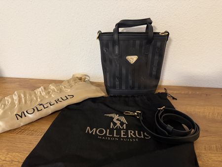 Handtasche Maison Mollerus schwarz mit Schulterriemen