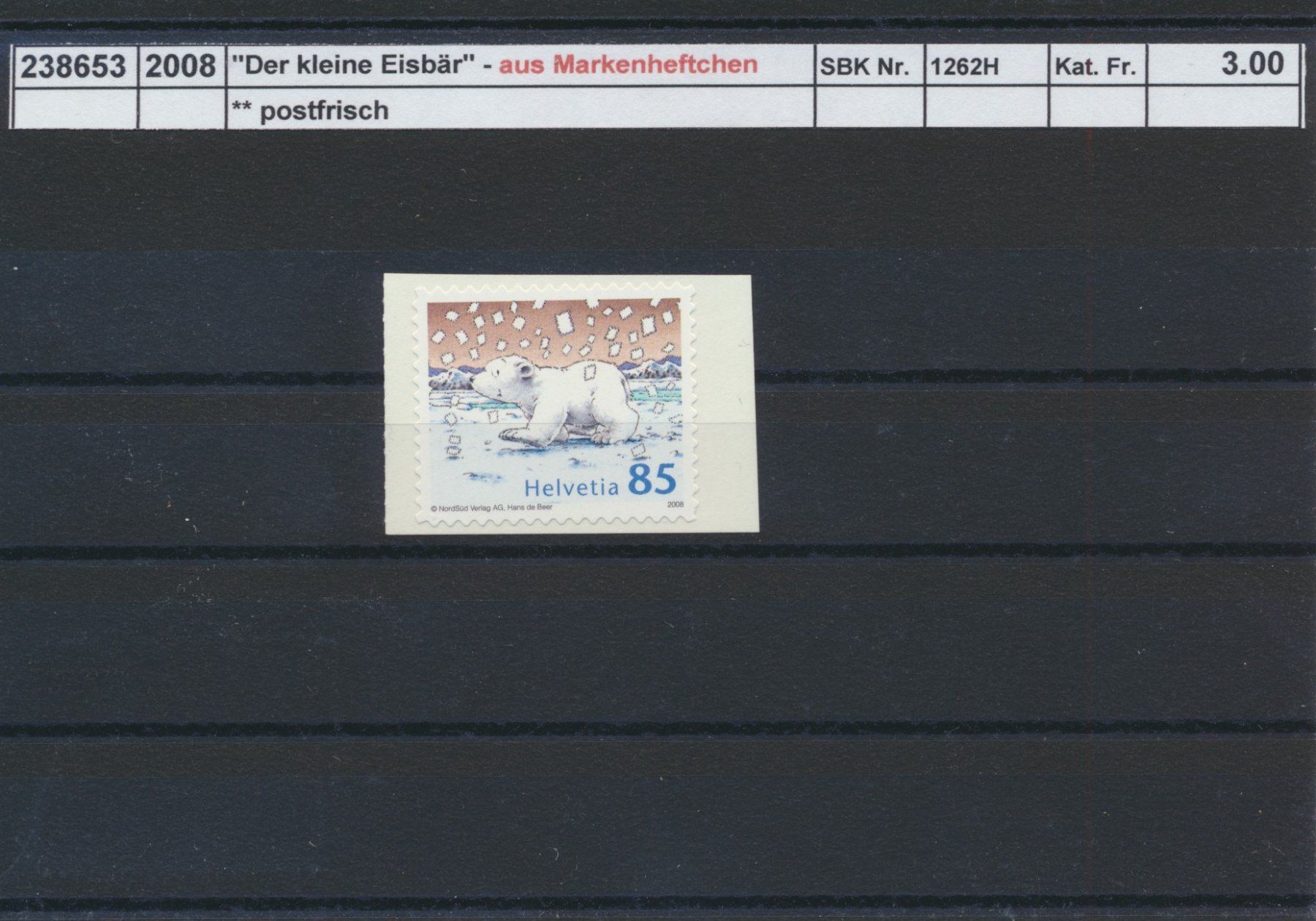 Tutti i francobolli: 2008 "Der kleine Eisbär" - aus Markenheftchen, ** postfrisch – Nuovo (secondo la descrizione) da Winterthur venduto da Zupogeru