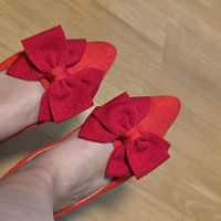 ✨ Elegante rote Ballerinas mit großer Schleife