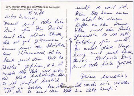 Ansichtskarten: Weesen mit Leistkamm & Kerenzerberg – Gebraucht aus Binningen von Mountainrider 1