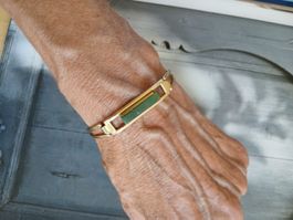 Vintage Avon Armreif Gold Grün 5,5cm -70er Sammlerstück
