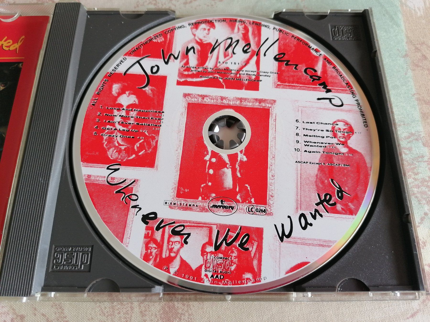CD: JOHN MELLENCAMP - WHENEVER WE WANTED 1991 – Usato da Ermenswil venduto da easyric 2