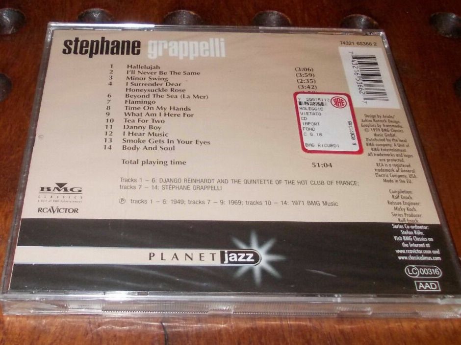 CD: Stephane Grappelli - Planet Jazz                     ©'1999 – Usato da St.Galllen venduto da elkaphone 1