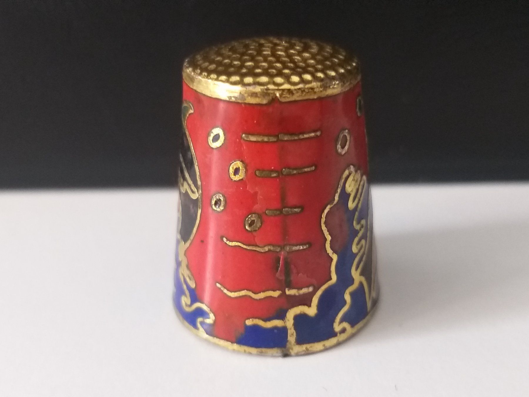 Fingerhüte: Dé à coudre dauphin cloisonné – Gebraucht aus Cossonay-Ville von Les_1001_perles 3