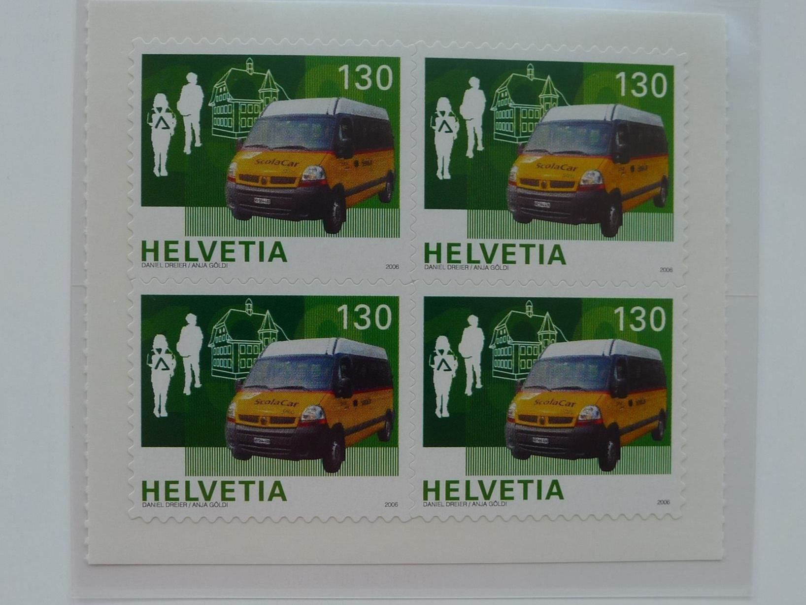 Tutti i francobolli: 2006: HEFT mit Postauto: Viererblöcken postfrisch **. – Usato da Sursee venduto da Luzernerraute 4