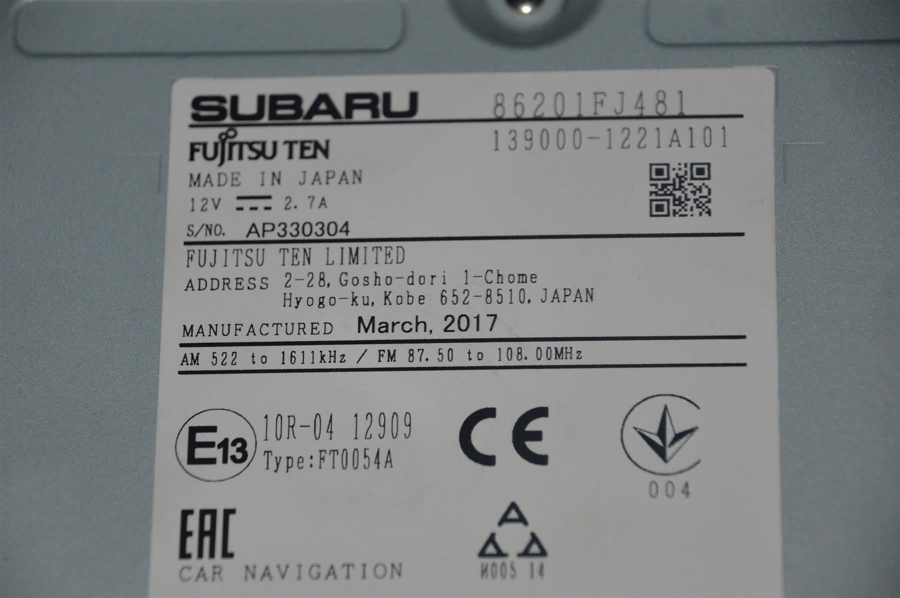 Radios: Autoradio GPS  Subaru 86201FJ481 2017 – Gebraucht aus Collonges von arashee 3