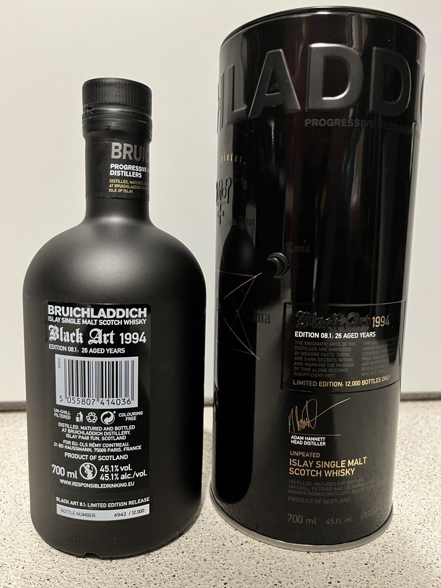 Bruichladdich Bevande alcoliche: Bruichladdich Black Art 08.1 26yo 1994 – Nuovo e nell'imballaggio originale da Mönchaltorf venduto da Drammer 1