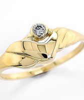 14k Gelbgold Ring mit 0.05ct Pink Diamant