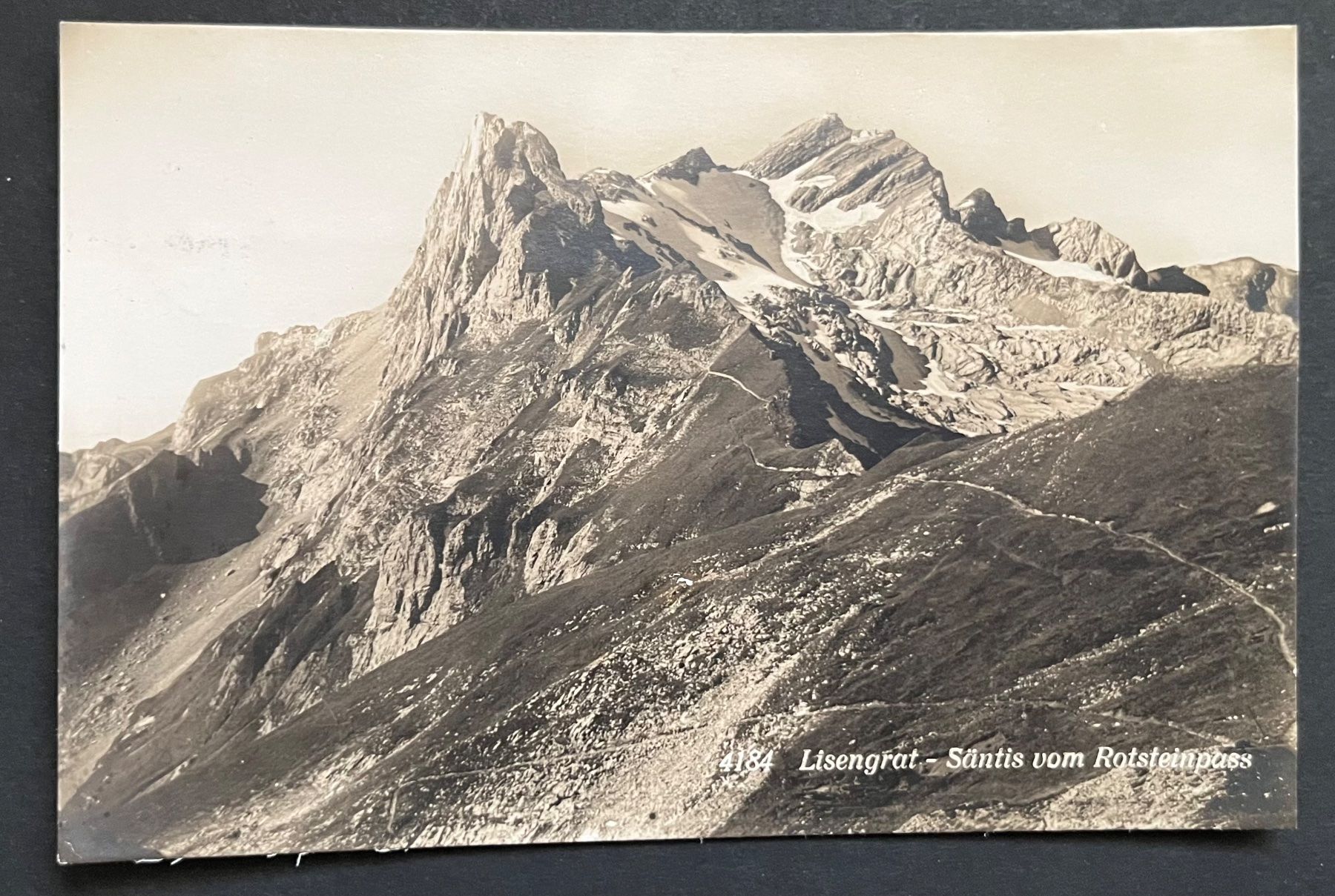 Cartoline postali: Lisengrat, - Säntis vom Rotsteinpass, ca. 1930 – Usato da Ostermundigen venduto da DaxKarten-75