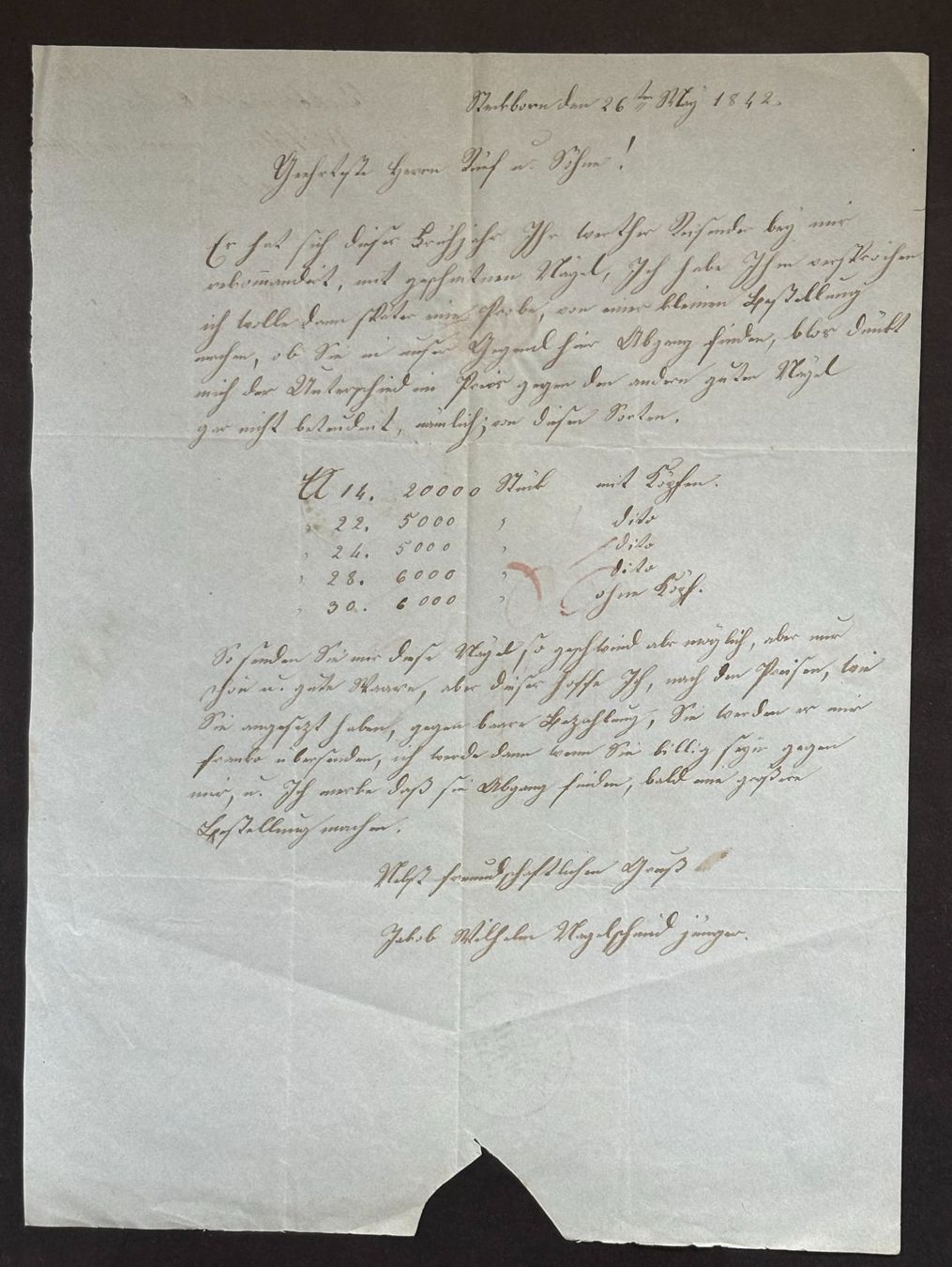 Documenti: HISTORISCHES HANDSCHRIFTLICHES DOKUMENT VON 1842 – Usato da Ostermundigen venduto da wini63 1
