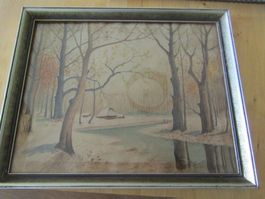 Aquarelle ancienne, 1925, avec signature