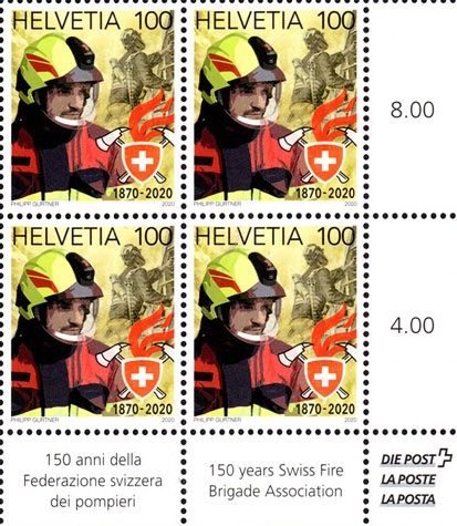 Tutti i francobolli: Viererblock Feuerwehr-Verband 2020** – Nuovo (secondo la descrizione) da Dottikon venduto da haeusibuh5